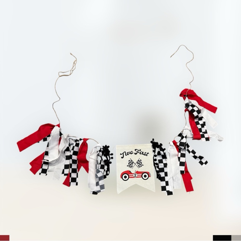 “Two Fast” Racing Themed Birthday Highchair Banner